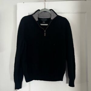 Bloomingdale's Men's Cashmere Black Quarter Zip Sweater